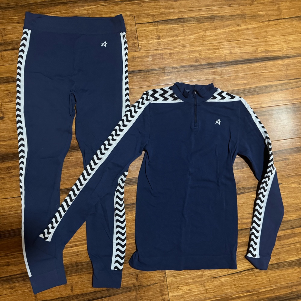 Perfect moment SET | thermal leggings and quarter zip jacket matching set SIZE L
